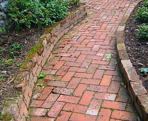 Basket weave brick path